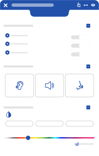 Imagem do widget da EqualWeb aberto.