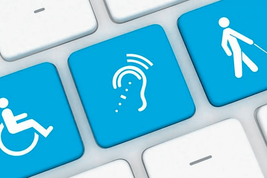 Imagem de botões indicando diferentes deficiências.
